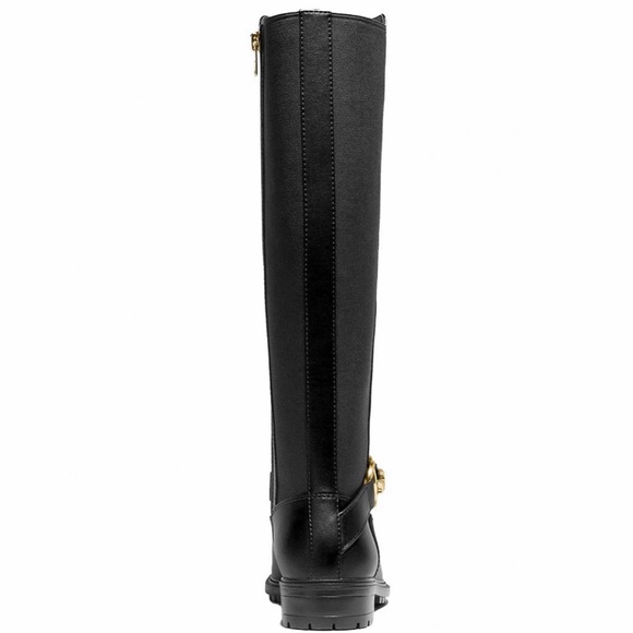 Genuine COACH - Women's Farrah Logo Buckle Leather Riding Boots, Black(3 Sizes) - Picture 2 of 4